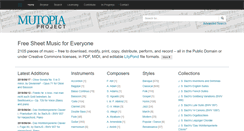 Desktop Screenshot of mutopiaproject.org